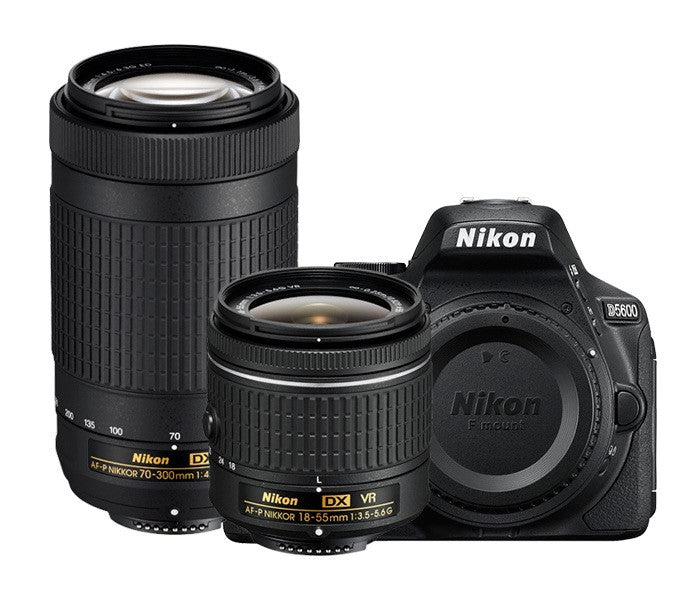 NIKON D5300 DSLR Camera Body with Dual Lens: AF-P DX NIKKOR 18 - 55 mm  f/3.5 - 5.6G VR + AF-P DX NIKKOR 70 - 300 mm f/4.5 - 6.3G ED VR (