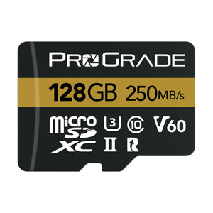 ProGrade Digital 128GB UHS-II microSDXC (V60) Memory Card with SD Adapter