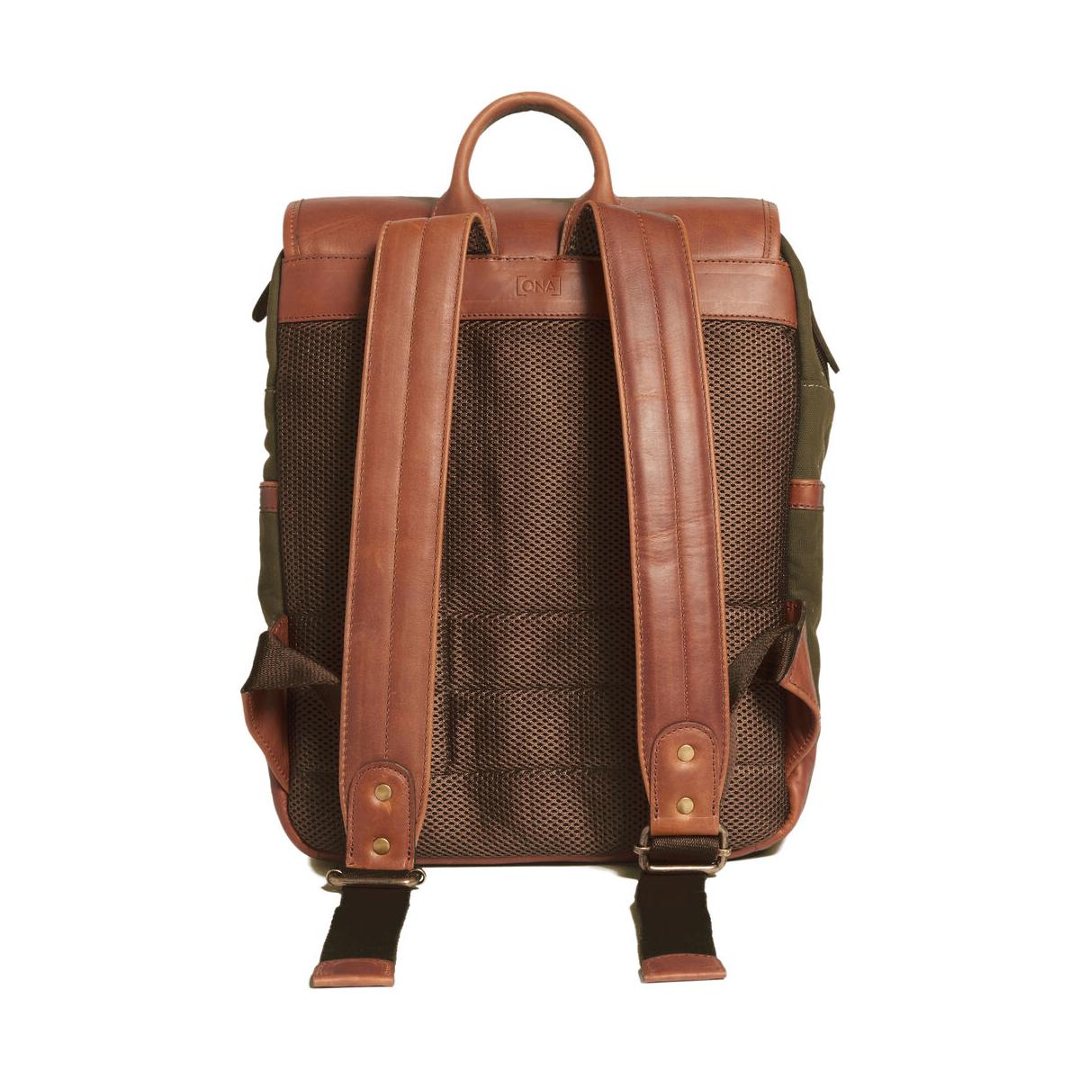 ONA Monterey Olive / Antique Cognac Backpack