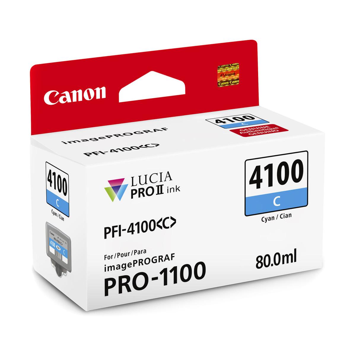 Canon PFI-4100 Cyan Pigment Ink Tank 80mL (PRO-1100)