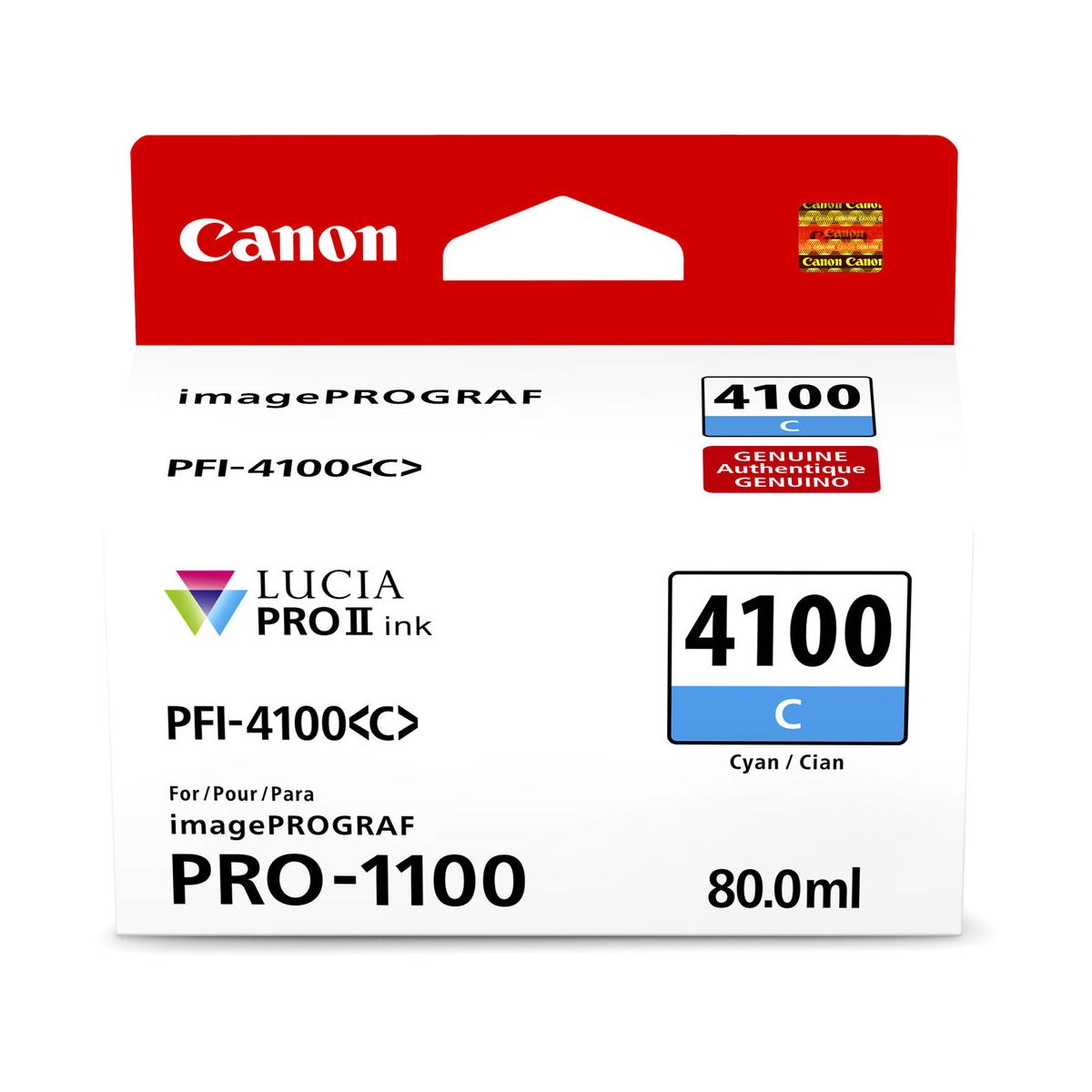 Canon PFI-4100 Cyan Pigment Ink Tank 80mL (PRO-1100)