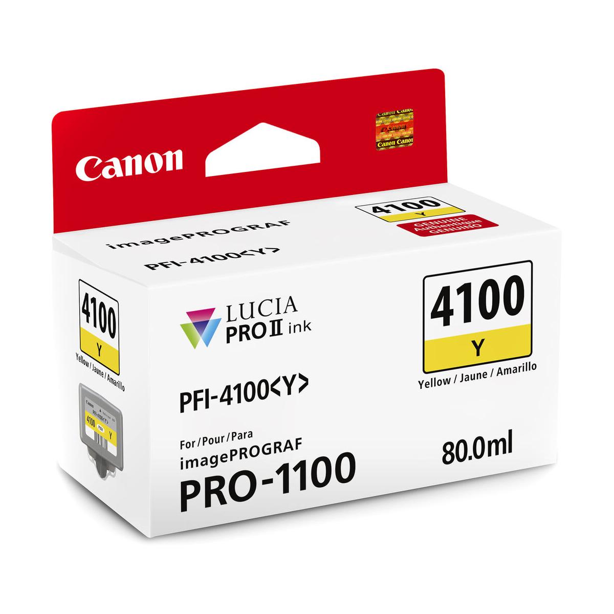 Canon PFI-4100 Yellow Pigment Ink Tank 80mL (PRO-1100)