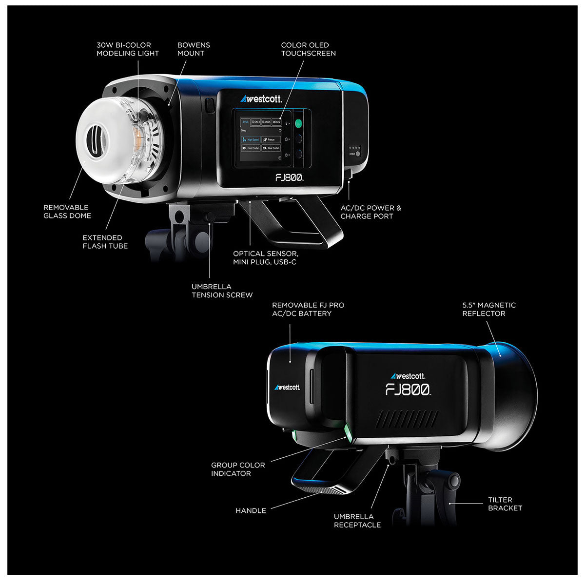 Westcott FJ800 Strobe with FJ Pro AC/DC Battery (800Ws)