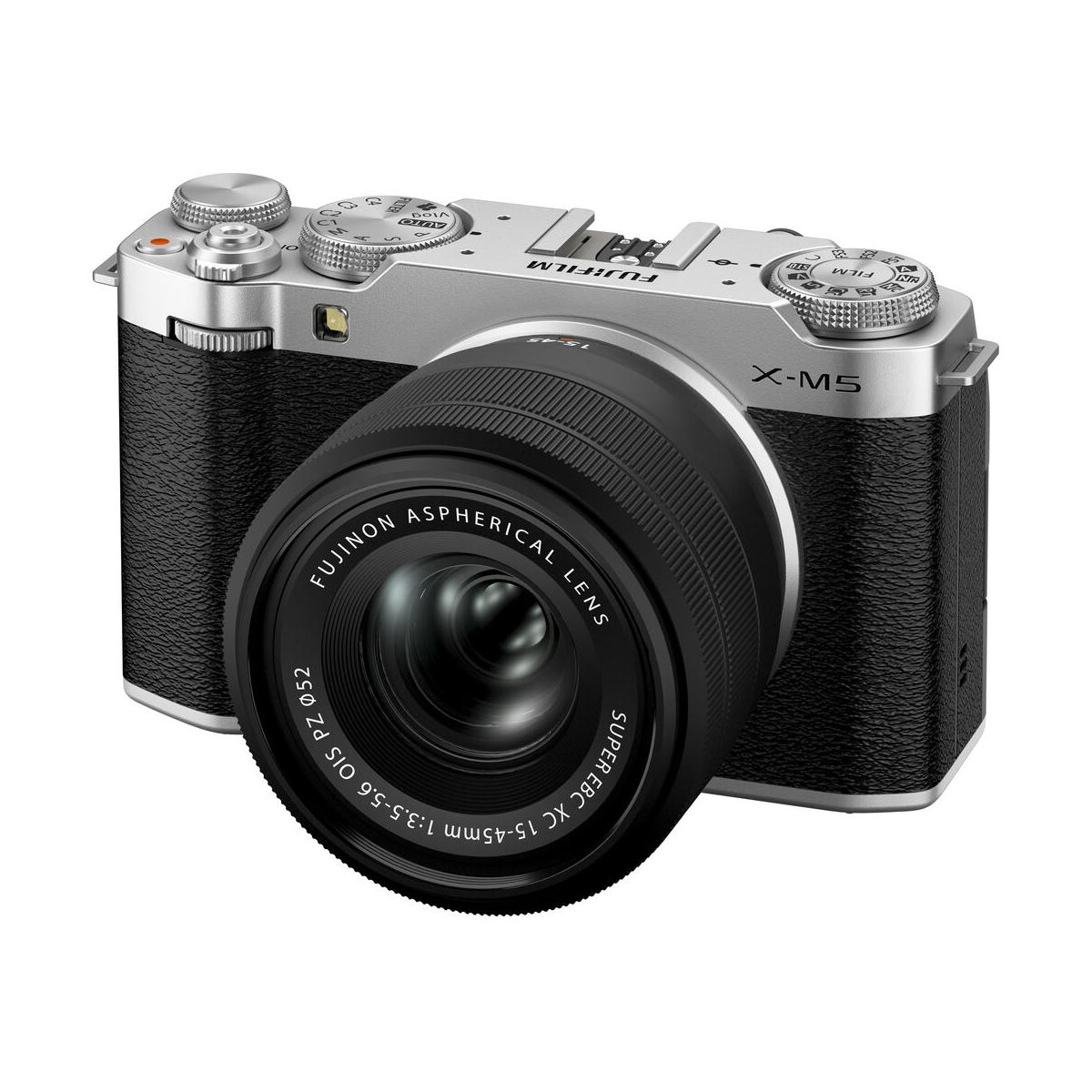 Fujifilm X-M5 Mirrorless Camera with 15-45mm Lens (Silver)