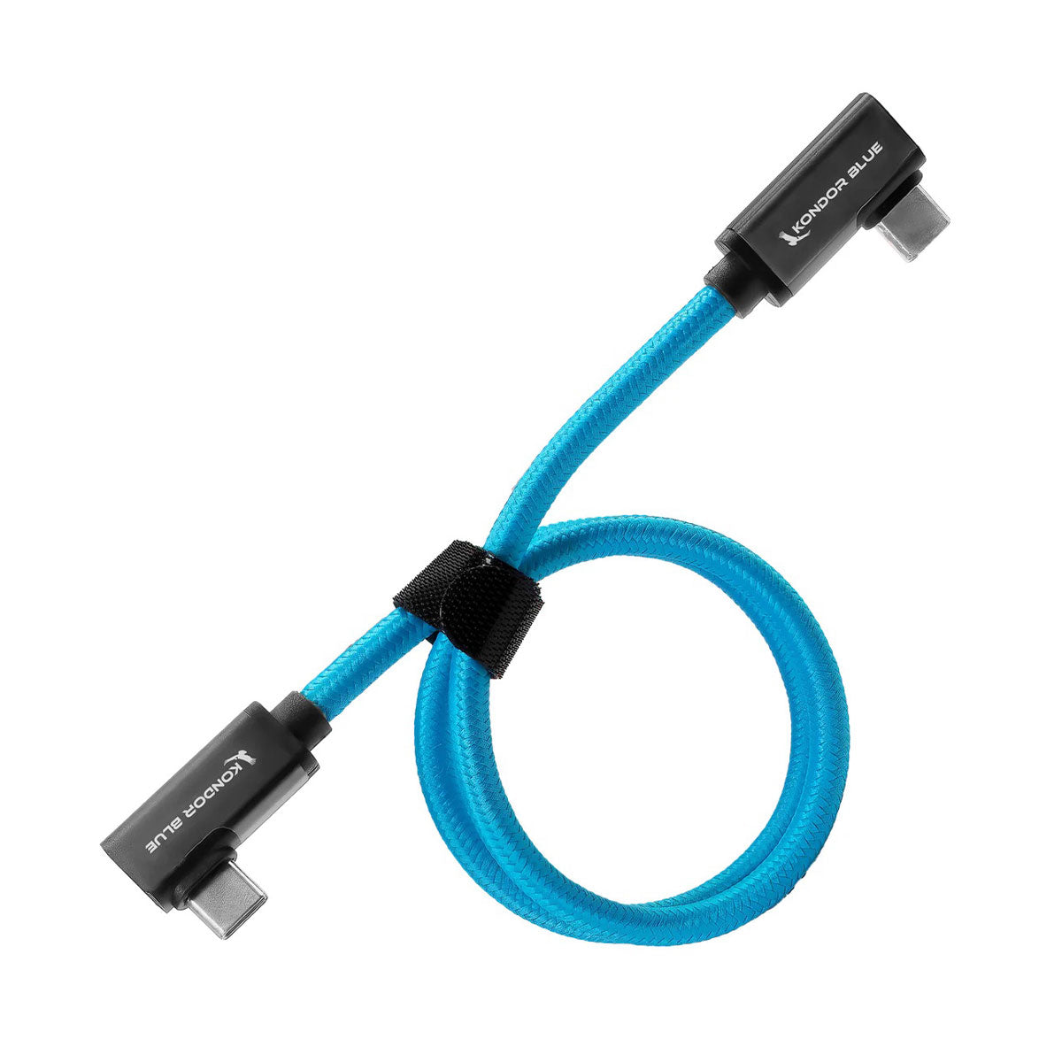 Kondor Blue 24" USB-C Right-Angle Cable for 8K Data and 100W PD (Blue)