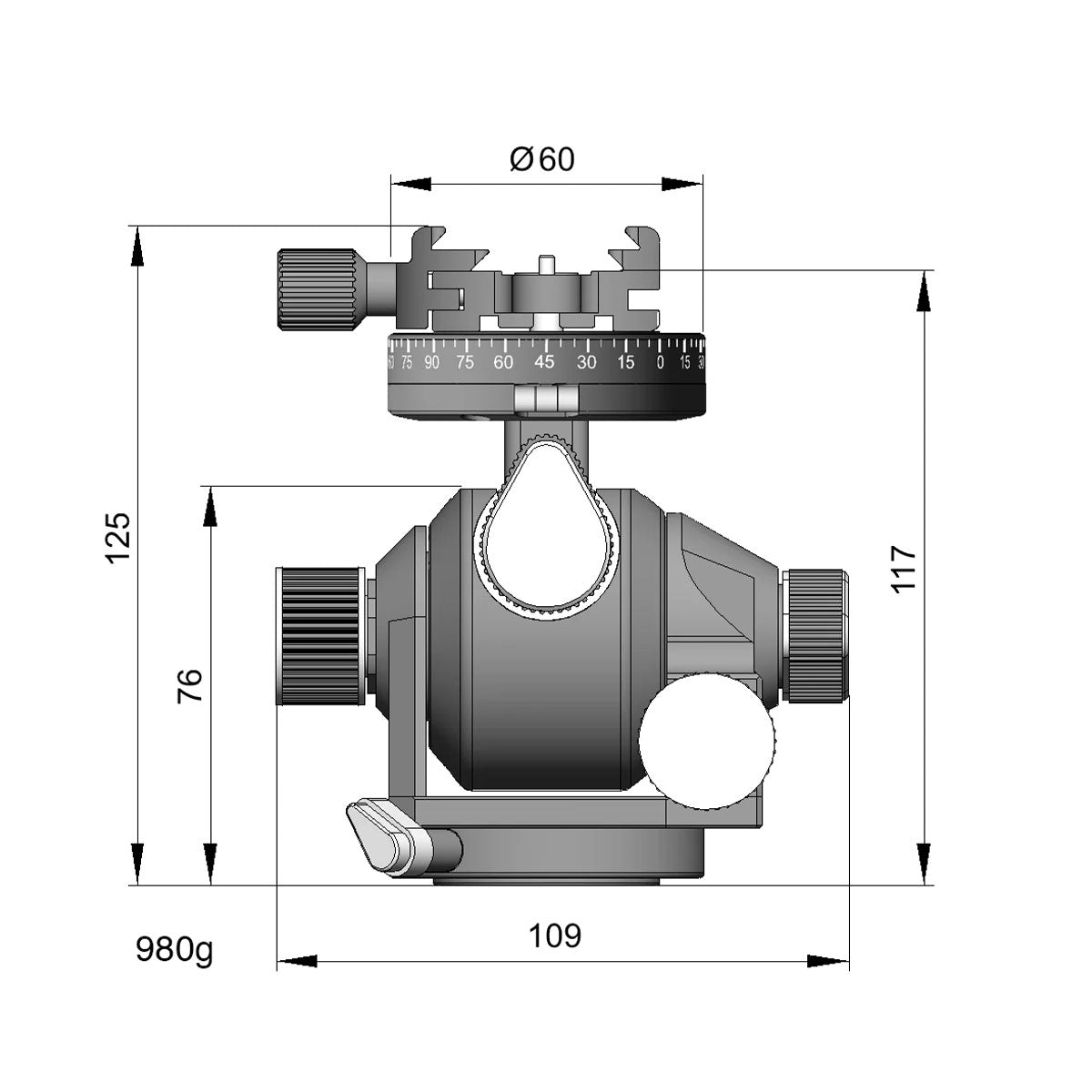 Arca-Swiss d4 Geared Head with Classic Knob Quick Release