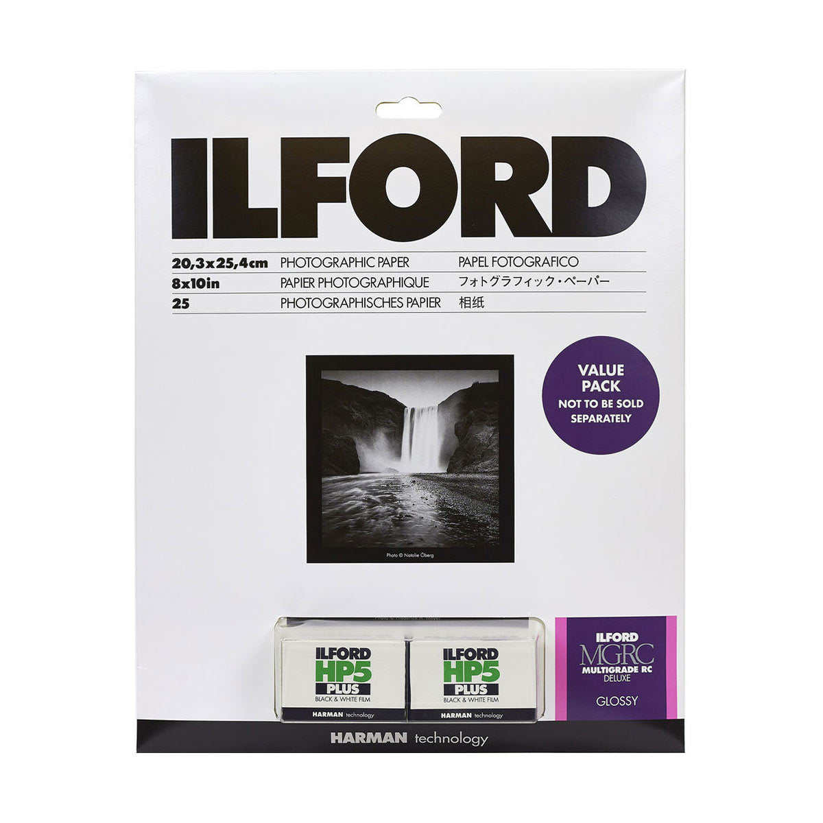 Ilford Multigrade RC Deluxe Glossy B&W Paper With 2 Rolls HP5 Film Val